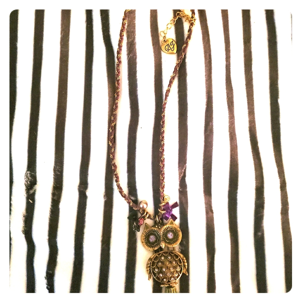 Vintage Betsey Johnson Owl Necklace